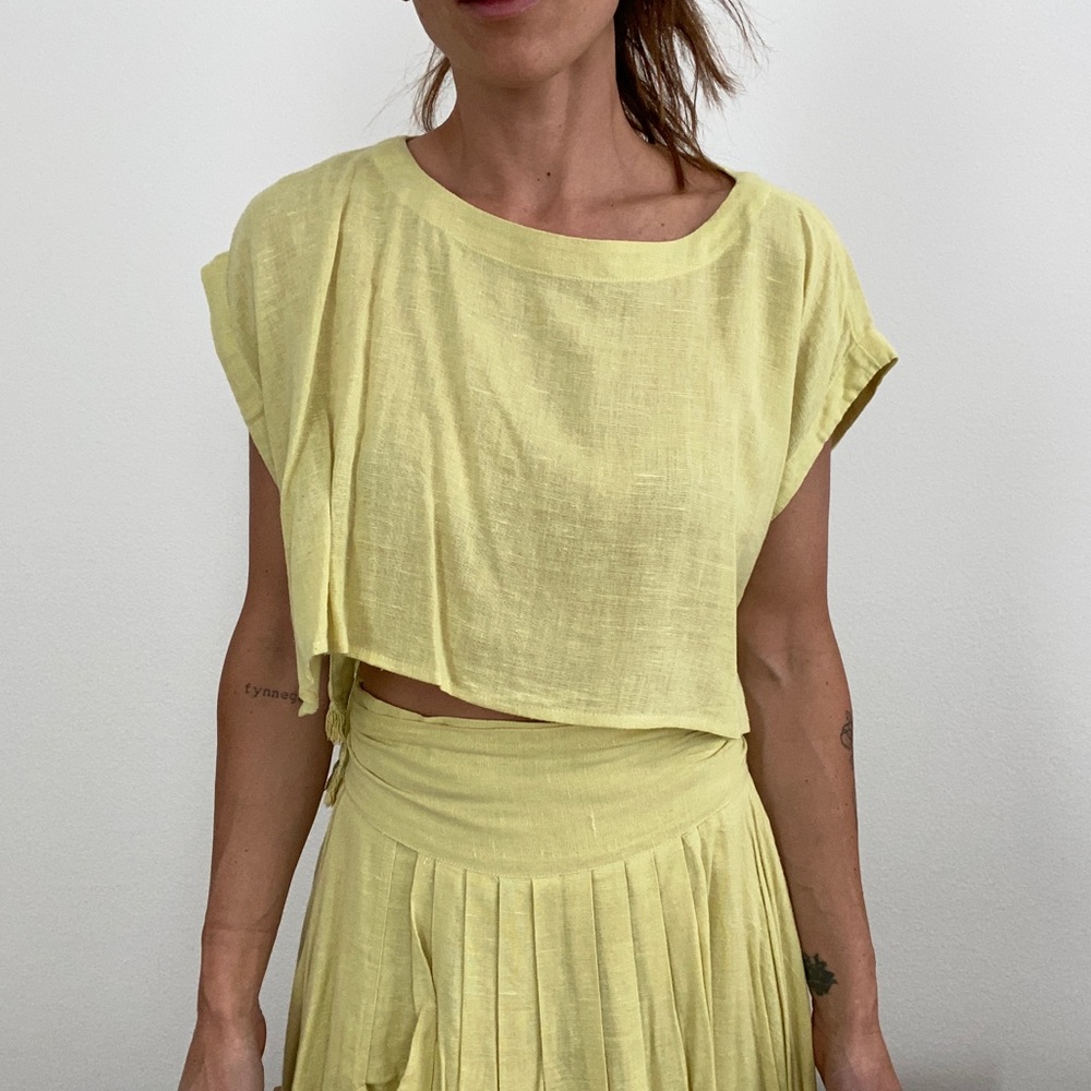 Free People Linen Box Top